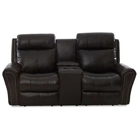 Power Reclining Console Loveseat with Power Headrests and USB Ports